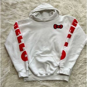 Hello Kitty Women’s White Pullover Hoodie Sweatshirt